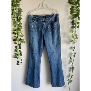 ❗️FINAL SALE! Rad Y2K 2000s High-Waisted Bedazzled Boot Cut Jeans